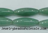 CAJ52 15.5 inches 10*30mm rice green aventurine jade beads wholesale