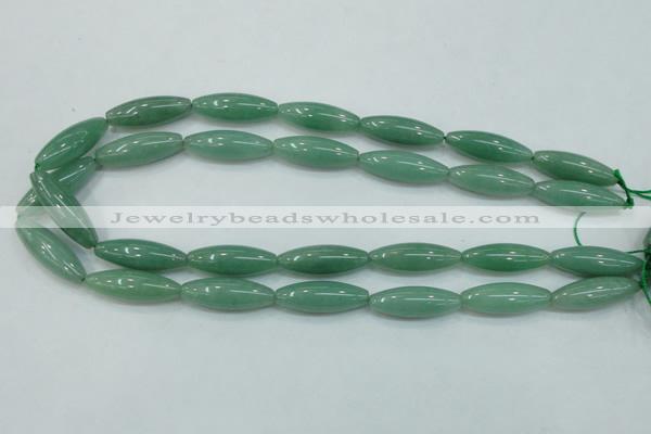 CAJ52 15.5 inches 10*30mm rice green aventurine jade beads wholesale