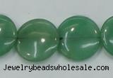 CAJ55 15.5 inches 20mm flat round green aventurine jade beads wholesale