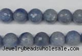 CAJ563 15.5 inches 10mm faceted round blue aventurine beads wholesale