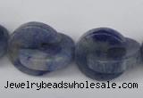 CAJ586 15.5 inches 20*20mm curved moon blue aventurine beads wholesale