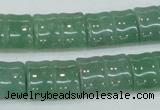 CAJ59 15.5 inches 13*18mm flat bamboo green aventurine jade beads