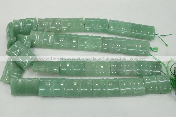 CAJ61 15.5 inches 22*30mm flat bamboo green aventurine jade beads