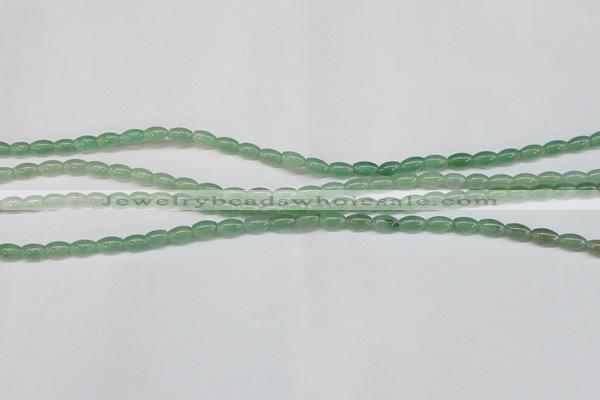 CAJ641 15.5 inches 5*8mm rice green aventurine beads