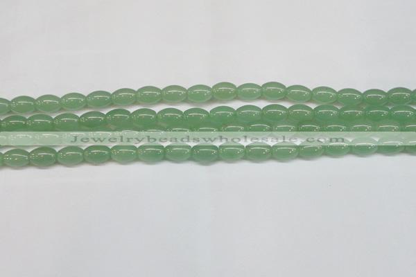 CAJ645 15.5 inches 8*12mm rice green aventurine beads