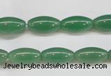 CAJ646 15.5 inches 8*16mm rice green aventurine beads