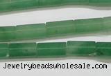 CAJ648 15.5 inches 6*12mm faceted tube green aventurine beads