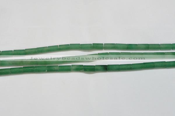 CAJ648 15.5 inches 6*12mm faceted tube green aventurine beads