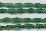 CAJ650 15.5 inches 6*12mm hexahedron green aventurine beads