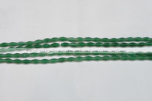 CAJ650 15.5 inches 6*12mm hexahedron green aventurine beads