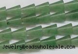 CAJ660 15.5 inches 8*10mm cone green aventurine beads