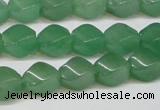 CAJ664 15.5 inches 8*10mm twisted rice green aventurine beads