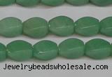 CAJ665 15.5 inches 8*12mm twisted rice green aventurine beads