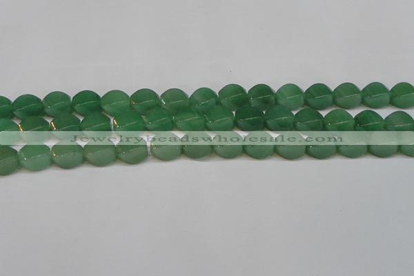 CAJ666 15.5 inches 10*14mm twisted rice green aventurine beads