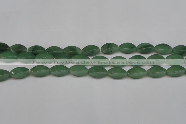 CAJ667 15.5 inches 10*20mm twisted rice green aventurine beads