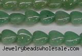 CAJ684 15.5 inches 10*10mm heart green aventurine beads