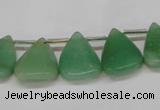 CAJ695 Top drilled 15*20mm leaf green aventurine beads