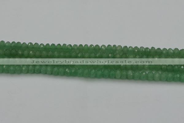 CAJ701 15.5 inches 4*6mm faceted rondelle green aventurine beads