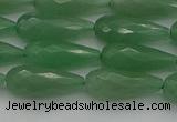 CAJ706 15.5 inches 8*20mm faceted teardrop green aventurine beads