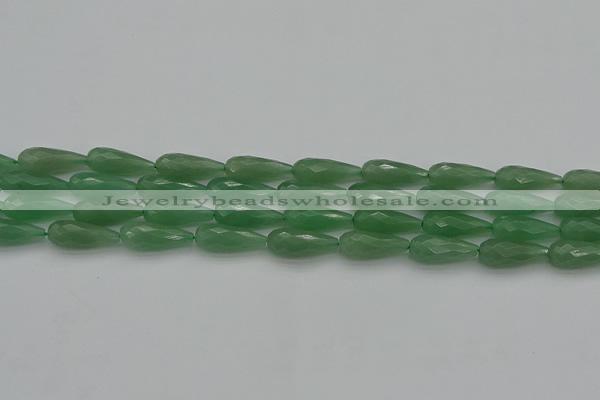 CAJ706 15.5 inches 8*20mm faceted teardrop green aventurine beads