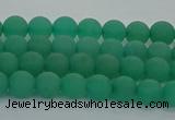 CAJ710 15.5 inches 4mm round matte green aventurine beads