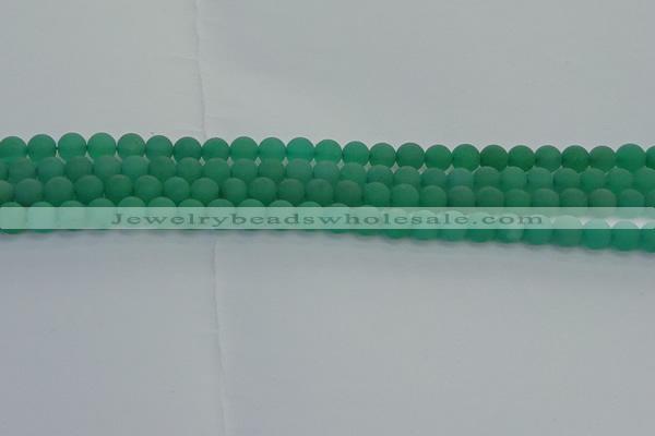 CAJ711 15.5 inches 6mm round matte green aventurine beads