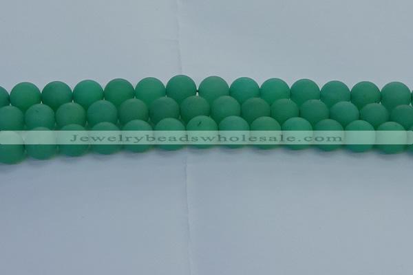 CAJ714 15.5 inches 12mm round matte green aventurine beads