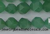 CAJ733 15.5 inches 10mm faceted nuggets green aventurine beads