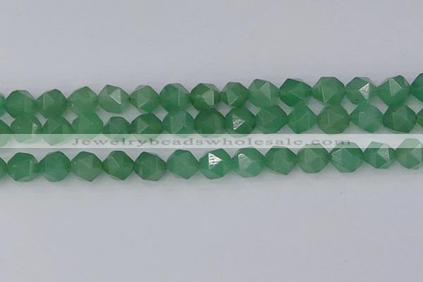 CAJ734 15.5 inches 12mm faceted nuggets green aventurine beads