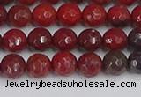 CAJ759 15.5 inches 6mm faceted round apple jasper beads