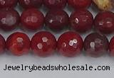 CAJ760 15.5 inches 8mm faceted round apple jasper beads