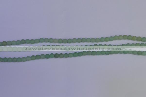 CAJ800 15.5 inches 4mm round matte green aventurine beads wholesale