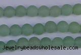 CAJ801 15.5 inches 6mm round matte green aventurine beads wholesale