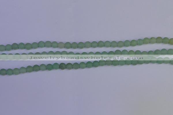 CAJ801 15.5 inches 6mm round matte green aventurine beads wholesale