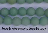 CAJ802 15.5 inches 8mm round matte green aventurine beads wholesale