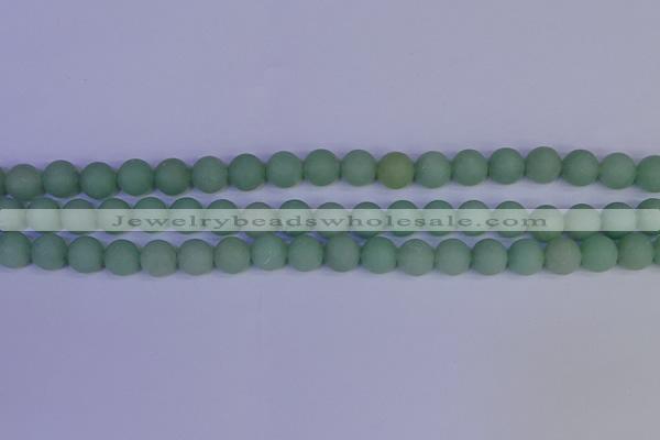 CAJ803 15.5 inches 10mm round matte green aventurine beads wholesale