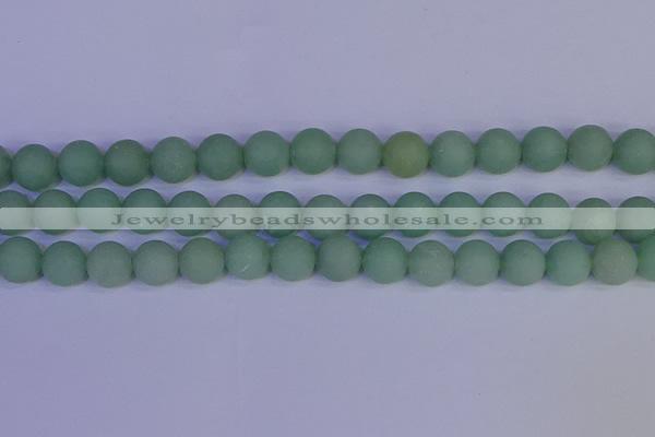 CAJ805 15.5 inches 14mm round matte green aventurine beads wholesale