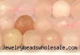 CAJ820 15 inches 6mm faceted round pink aventurine beads