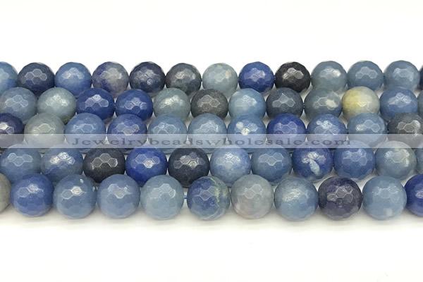 CAJ828 15 inches 12mm faceted round blue aventurine beads