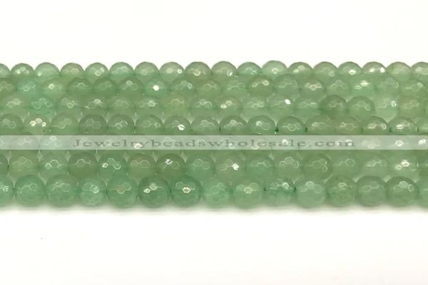 CAJ830 15 inches 6mm faceted round green aventurine beads