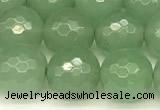 CAJ831 15 inches 8mm faceted round green aventurine beads