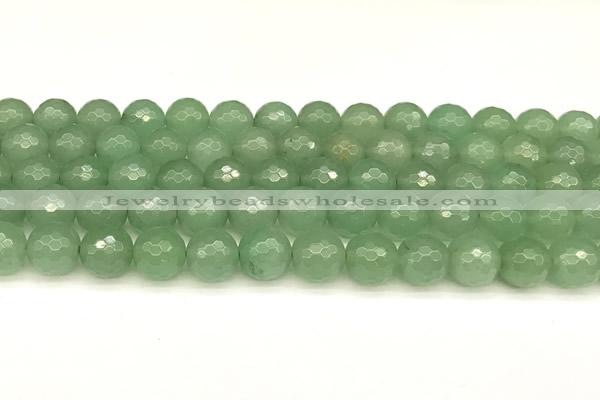 CAJ831 15 inches 8mm faceted round green aventurine beads