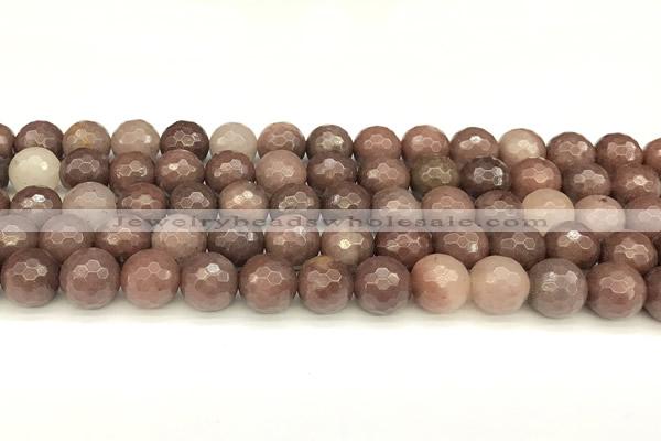 CAJ836 15 inches 8mm faceted round purple aventurine beads