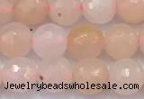 CAJ857 15 inches 6mm faceted round pink aventurine beads