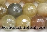 CAJ871 15 inches 8mm faceted round AB-color jade beads