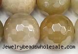 CAJ873 15 inches 12mm faceted round AB-color jade beads