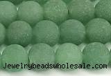 CAJ880 15 inches 4mm round matte green aventurine beads