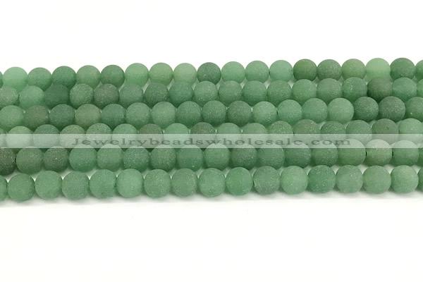 CAJ880 15 inches 4mm round matte green aventurine beads