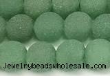 CAJ881 15 inches 6mm round matte green aventurine beads