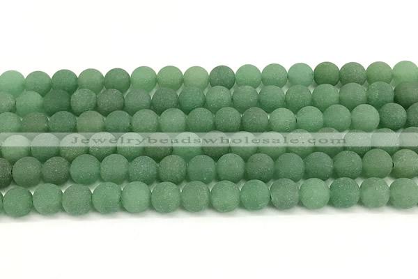 CAJ881 15 inches 6mm round matte green aventurine beads